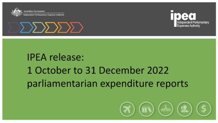 1 October to 31 December 2022 parliamentarian expenditure reports