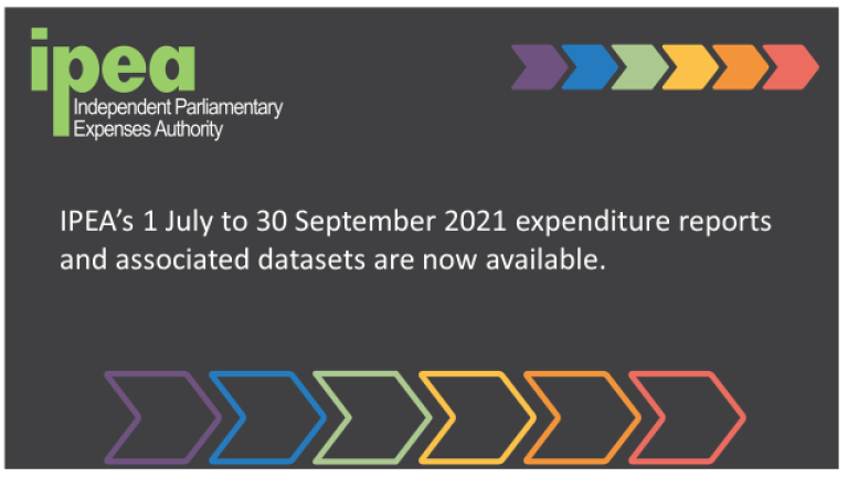 Release of the July to September 2021 expenditure reports