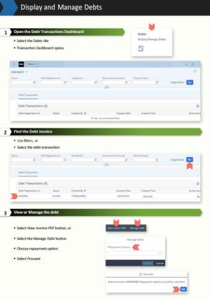 Display and manage debts